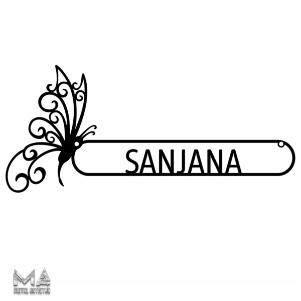 Butterfly Elegance Minimalist Metal Sign