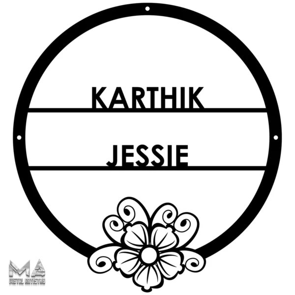 Minimalist Blossom Personalized Metal Sign