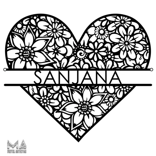 Floral Heartfelt Personalized Metal Sign