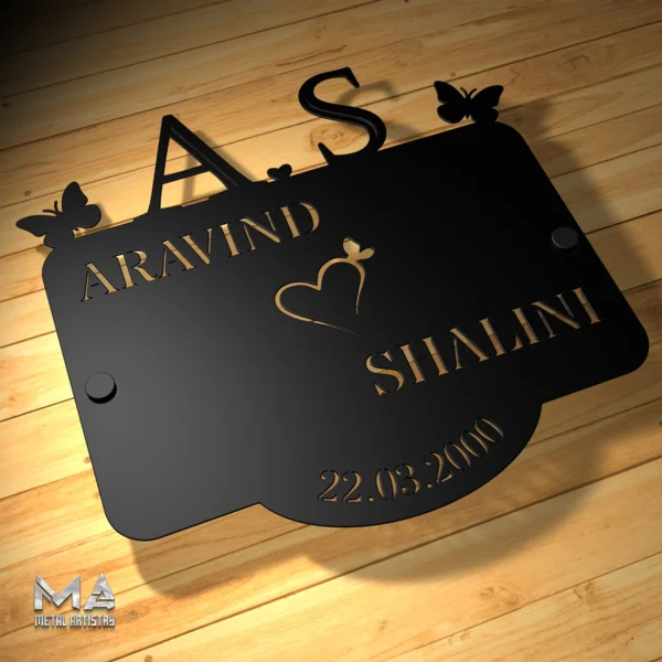 Initial Love Story Personalized Metal Sign - Image 4