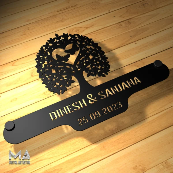 Fluttering Love Tree Personalized Metal Sign - Image 4