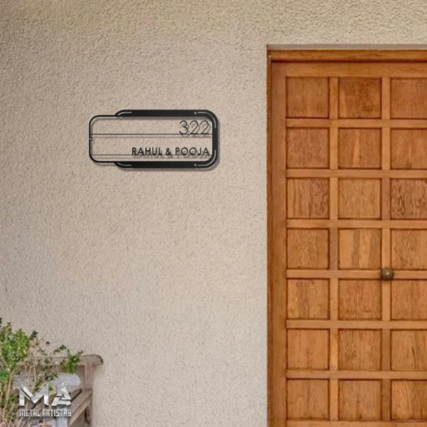 Elegant Door Name and Number Personalized Metal Sign - Image 6