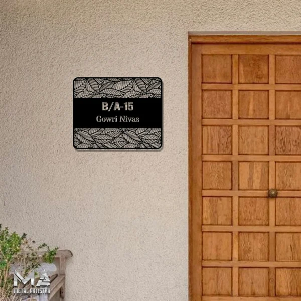 Artistic Door Number and Name Personalized Metal Sign - Image 6